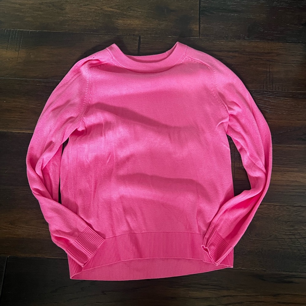 Pink Women's pointelle crewneck Sweater